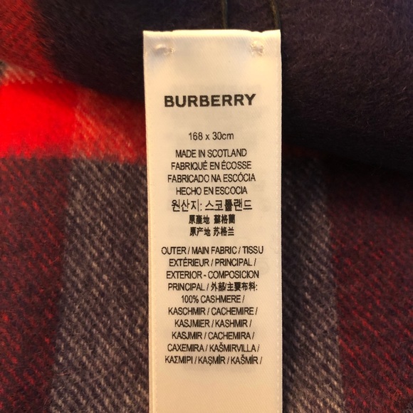 Burberry-Authentic Giant Check Cashmere Scarf NEW - Picture 10 of 12
